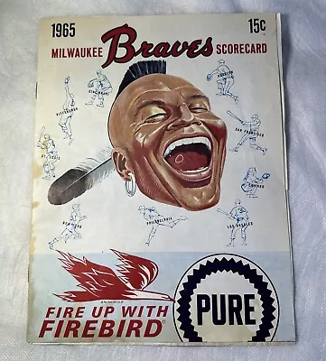 1965 Milwaukee Braves Scorecard With Team Roster Scored Braves Vs Cubs 8-27-1965 • $9.99