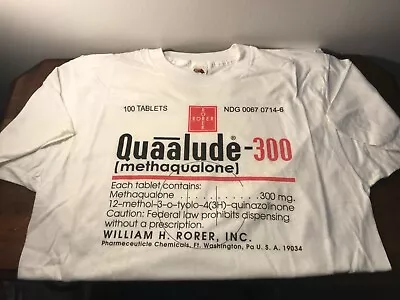 (XL) NOS Deadstock Quaalude 70s T Shirt Rorer 714 300 1970s Vintage Drug Weed • $199.99