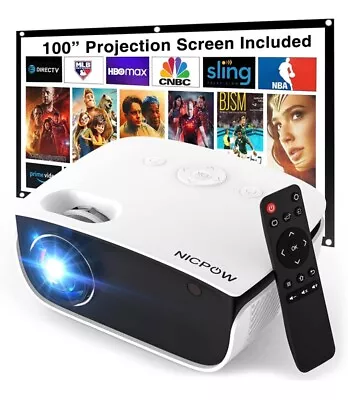 Outdoor Projector Mini Projector With 100  Screen 1080P And 240  Supported Mov • $69.34