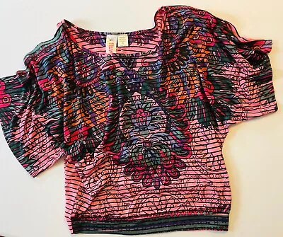 Fresh Brewed Dolman Sleeve Boho Festival Tribal Pullover Jersey Top Sz S NWOT • $12.54