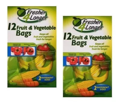 SealaPack Fruit Vegetable Bags Fresh For Longer - Food Bag X 24 Bags • £5.95