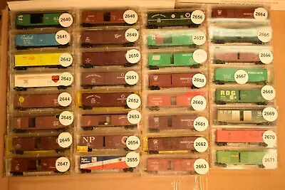 Micro-Trains 50' BOX CAR NYC MP NP PC PRR P&LE RF&P SP&S ART   Sold Individually • $29.95