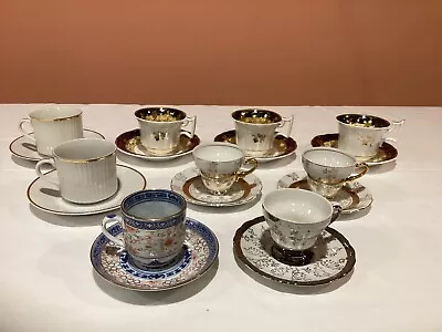 Lot Of 9 Vtg. Espresso/Miniature Tea Cups & Saucers- England Japan & China • $44.95