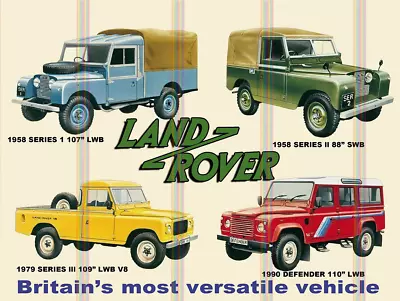 Land Rover Models Metal SIGN RETRO Kitchen GARAGE MAN CAVE 10  X 8  • £6.80