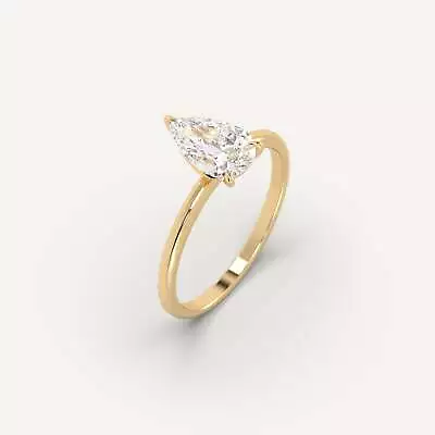 2 Carat Pear Cut Engagement Ring | IGI E/VVS2 Lab Diamond 14k Yellow Gold • $3160