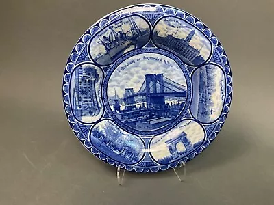 Antique Rowland & Marsellus Co. “ BROOKLYN  NY.” Flow Blue Plate 10  Dia. • $45
