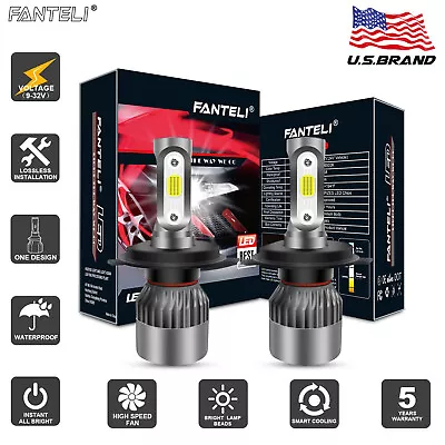 FANTELI H4 9003 HB2 2100W LED Headlight Conversion Kit High/Low 4300K Lamp • $19.98