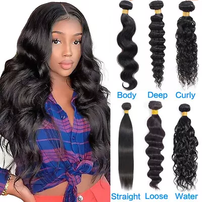 10A Human Hair Bundles Remy Virgin Hair Extensions Straight / Body / Water Curly • $193.18