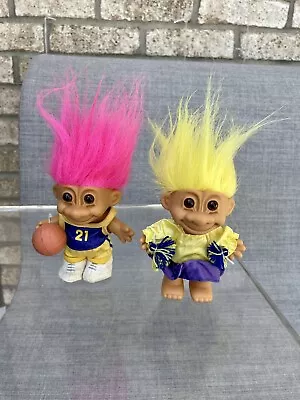 Vintage RUSS TROLL DOLL BASKETBALL Ball PLAYER # 21 Sports With Cheerleader Set • $29.99