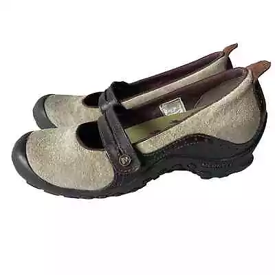 Merrell Women's Plaza Bandeau Dark Taupe Suede Leather Mary Jane Shoes Size 7 • $25