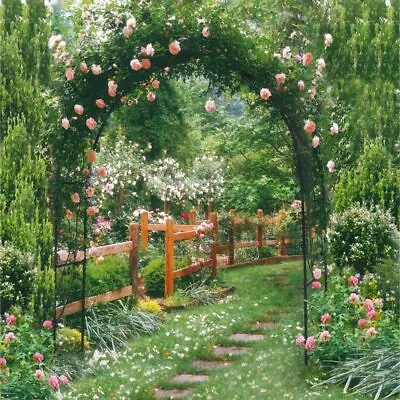 Rustproof Metal Garden Patio Arch Rose Arbour Archway Climbing Plant Trellis UK • £16.91