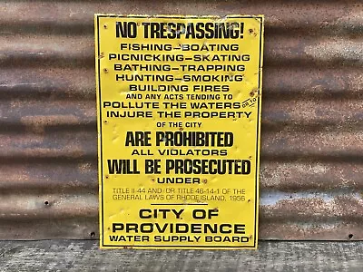 Private Property Sign Metal No Trespassing Forbidden Providence Water 12x18 • $249