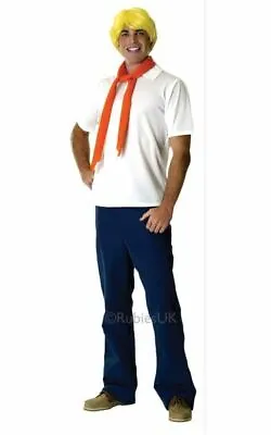 £32.80 • Buy Adult 70s TV Scooby Doo Licensed Fred Mens Halloween Party Fancy Dress Costume