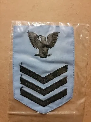 US Military Navy Petty Officer First Class Black On Blue Shoulder Patch • $3.85