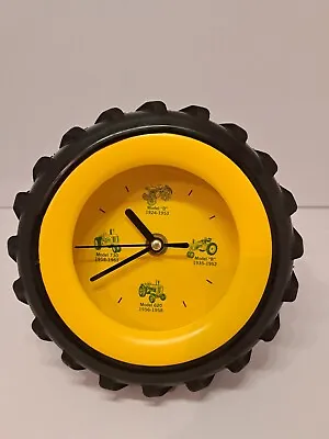 Vintage John Deere Tractor Rubber Tire Wheel Wall Desk 6  Clock • $15.99