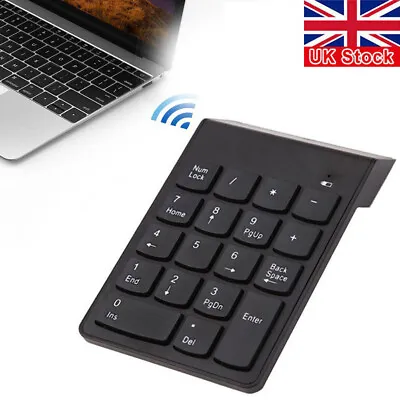 Wireless 2.4GHz USB Keyboard 18 Number Pad Numeric Keypad Keyboard For Laptop PC • £7.69