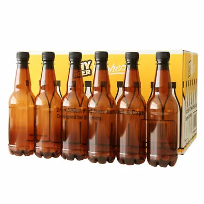 Coopers 24 X 500ml Amber Pet Home Brew Beer Bottles With Screw Caps • £18.99