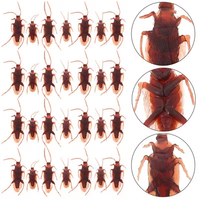  100pcs Artificial Cockroach Models Halloween Party Trick Toys Simulated Plastic • £7.42