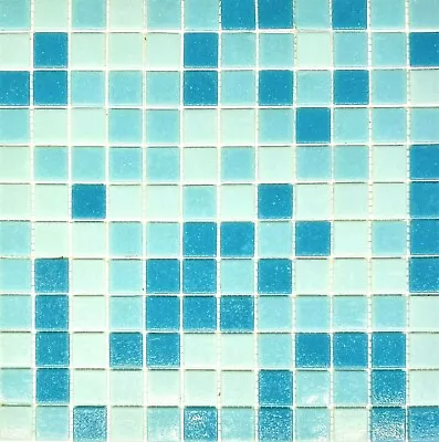 1x1 Pool Blue Spa Glass Mosaic Wall And Floor Tile Pool Backsplash • $14.89