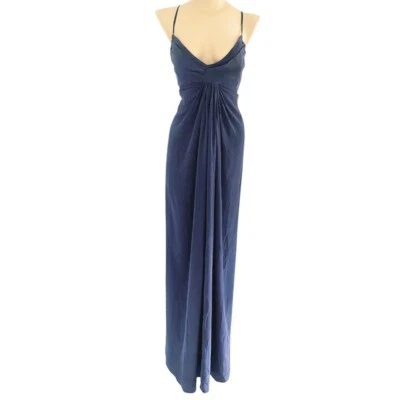 $69 • Buy Zimmerman 3 100% Silk Long Cocktail Dress Navy