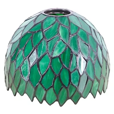 Small Tiffany Lamp Shade Replacement Green Wisteria Leaf Stained Glass Lampshade • $75.64