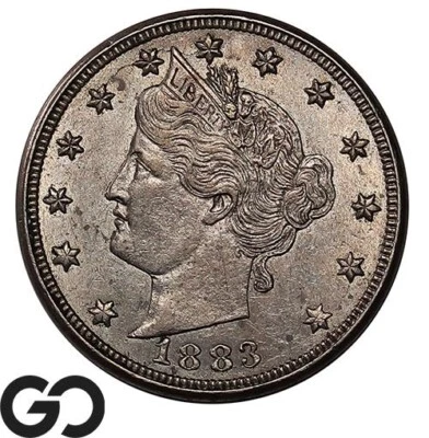 $46 • Buy 1883 Liberty Nickel, V Nickel, With Cents, Choice Uncirculated Better Date!
