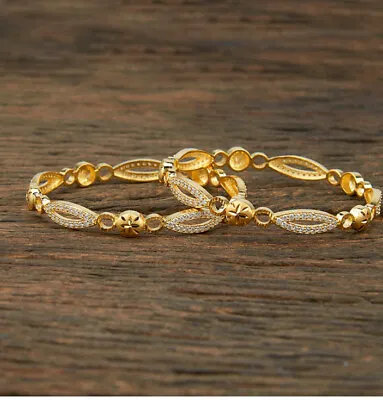 £19.99 • Buy Indian Pakistani 22ct Gold Plated Bangles Size 2.6
