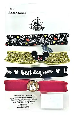 Disney Parks Mickey Mouse Castle Set Of 4 Hair Tie Bow Accessories Disneyland • $9.35