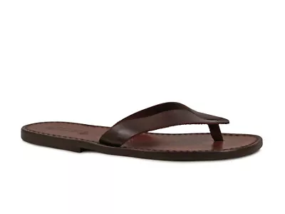 Handmade Leather Thongs Slippers Sandals For Men Made In Italy • £98.40