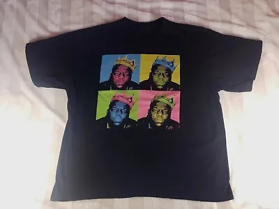 Notorious BIG Biggie Smalls Crowns Black Shirt Warhol Size XL Tupac Juice World  • $10