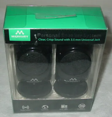Mini Speaker System Set Universal Stereo Ipod/MP3 Computer 3.5mm Jack Merkury • $16.95