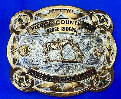 Rebel Riders Club Horse Show Montana Silversmiths Trophy Style Belt Buckle • $110