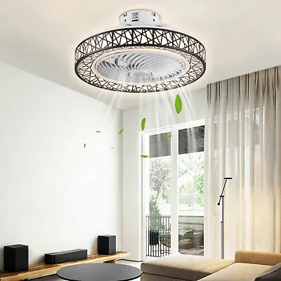 23  Modern Invisible Ceiling Fan Light Dimmable LED Chandelier Lamp W/ Remote ! • $69.35