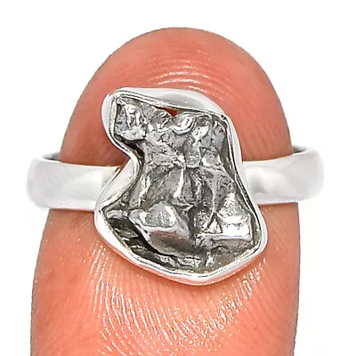 Natural Meteorite Campo Del Cielo 925 Sterling Silver Ring Jewelry S.8 CR13446 • $3.25