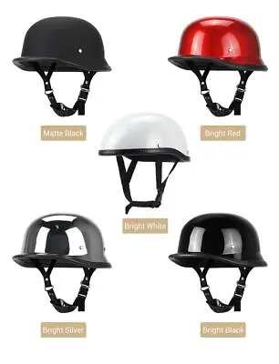 Motorcycle Half Helmet Mens Light Leather Face Head Safety Bike Riding German • $34.82