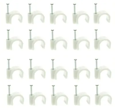 £1.99 • Buy 6mm Round Cable Clips 6mm Diameter White Wire Clips Quantity 20