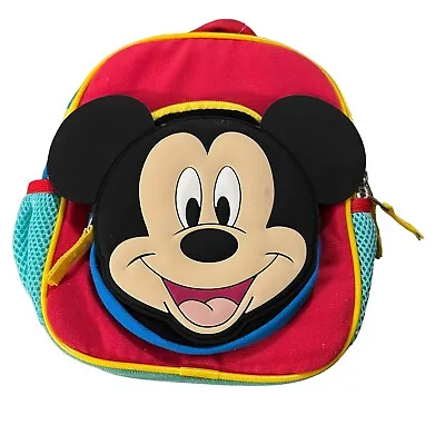 Disney Mickey Mouse Ears Face Mini Backpack Bookbag Adjustable Straps Lunch Bag • $16.99