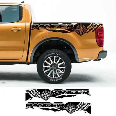 2 PCS Graphic Racing Stripe Trunk Side Sticker For Ford Ranger Off Road Decals • $82.71