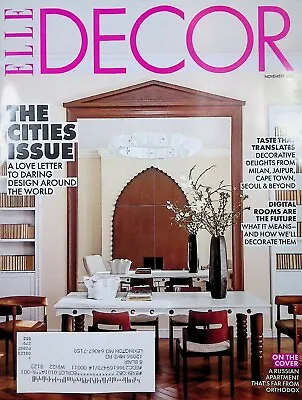Elle Decor Magazine November 2021 The Cities Issue World's Daring Designs • $7.99
