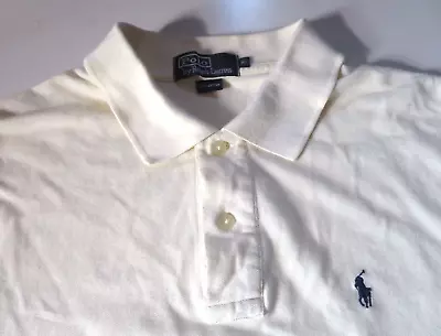 POLO RALPH LAUREN Ivory Short Sleeve Authentic Polo SHIRT - SZ.XL • $19