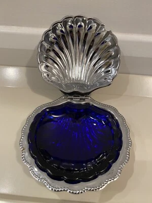 £20 • Buy Vintage Celtic Plate Clam Shell Caviar Server Butter Blue  Dish Without Knife
