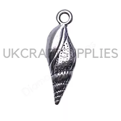 10 Pcs Tibetan Silver 22mm Spiral Shell Charms Pendants Seaside Nautical J302 • £1.19