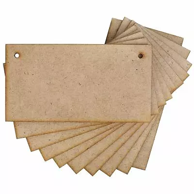MDF Wooden Rectangle Craft Blank Raw Wood Laser Cut Plaque Art Decoration 2 Hole • $8.99