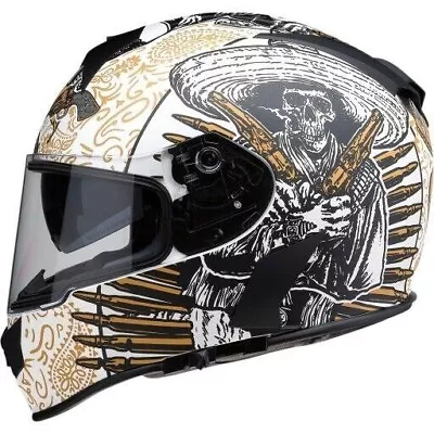 Z1R Warrant Full Face Motorcycle Helmet DOT & ECE - Sombrero White/Gold XXL • $90