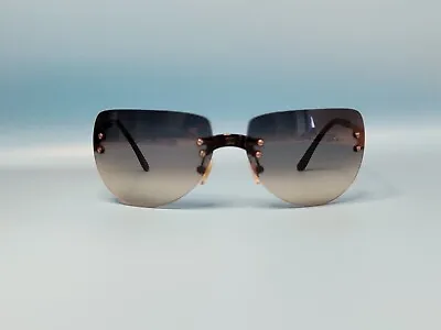 VINTAGE CHANEL 4007 C.101/7B RIMLESS SUNGLASSES MADE IN ITALY 63/16 #X93 • $111.70
