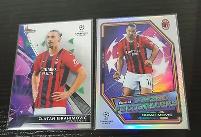 2021-22 Topps Finest Zlatan Ibrahimovic Prized Footballers Insert + Base Milan • $9.95