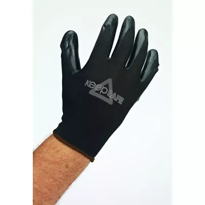 Ultra Thin Black Nitrile Palm Coated Work Gloves Mechanics Gloves • £6.24