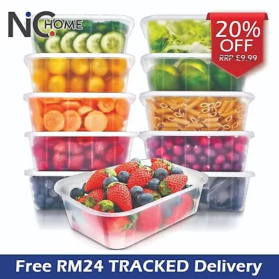 Plastic Food Containers With Lids 750ml Storage Boxes Microwave Freezer Safe • £7.47