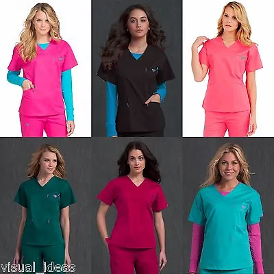 New Women Med Couture Nursing Uniform Signature V-neck Scrub Top Xs-xl #8403 • $25.99