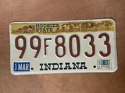 $14.99 • Buy 1983 Indiana License Plate Hoosier State # 99 F 8033 Marion County